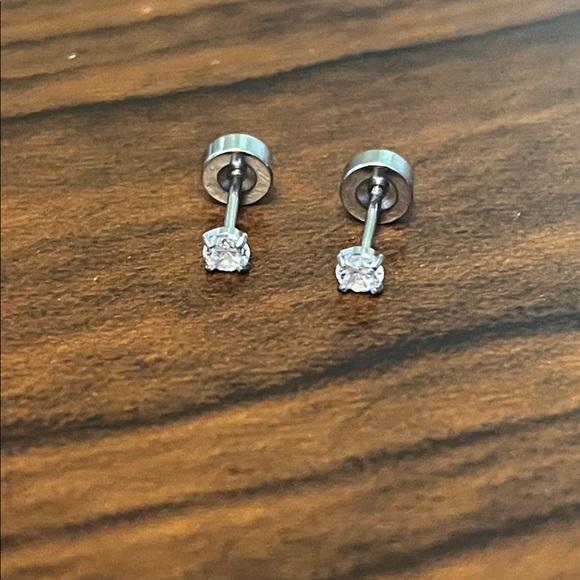 Elegant Silver Stud Earrings - Picture 2 of 5
